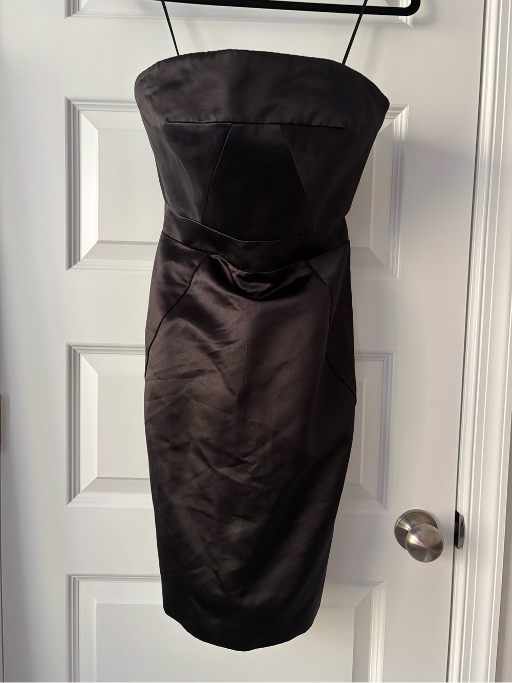 J. Crew Strapless Black Satin Cocktail Dress 4